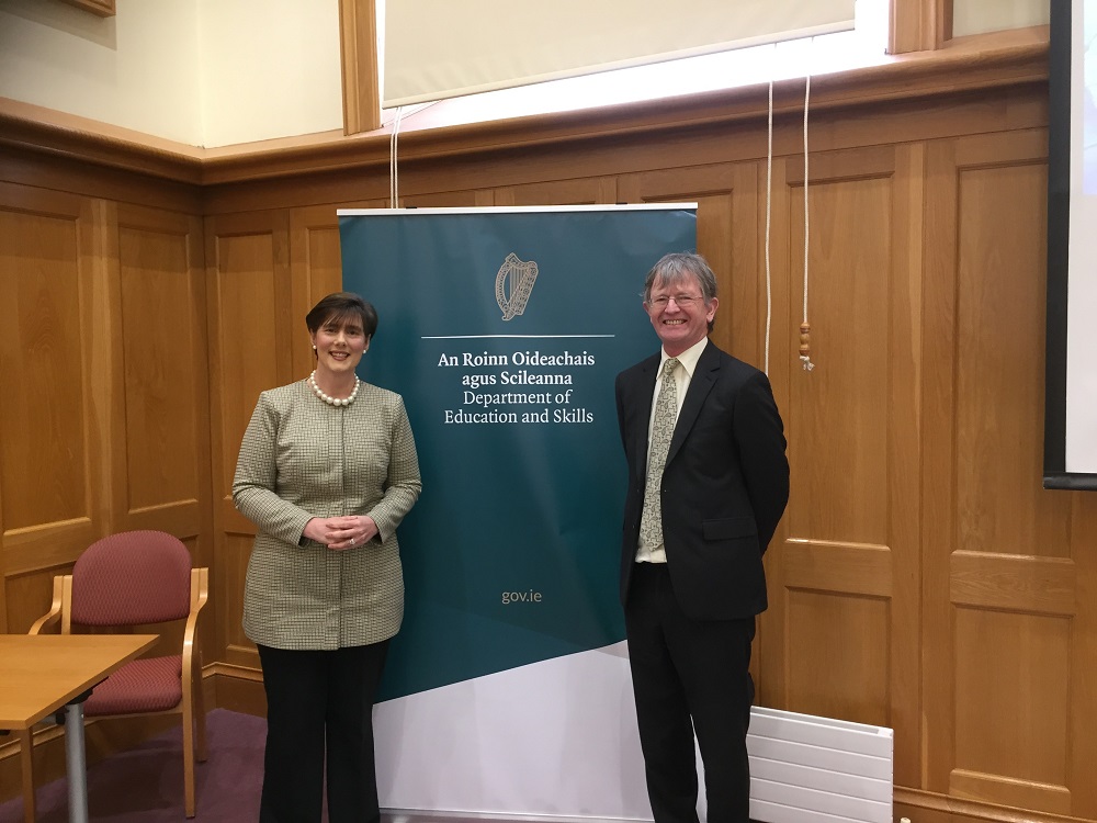 JMB General Secretary, Mr John Curtis, with the new Minister for Education, Ms Norma Foley T.D.